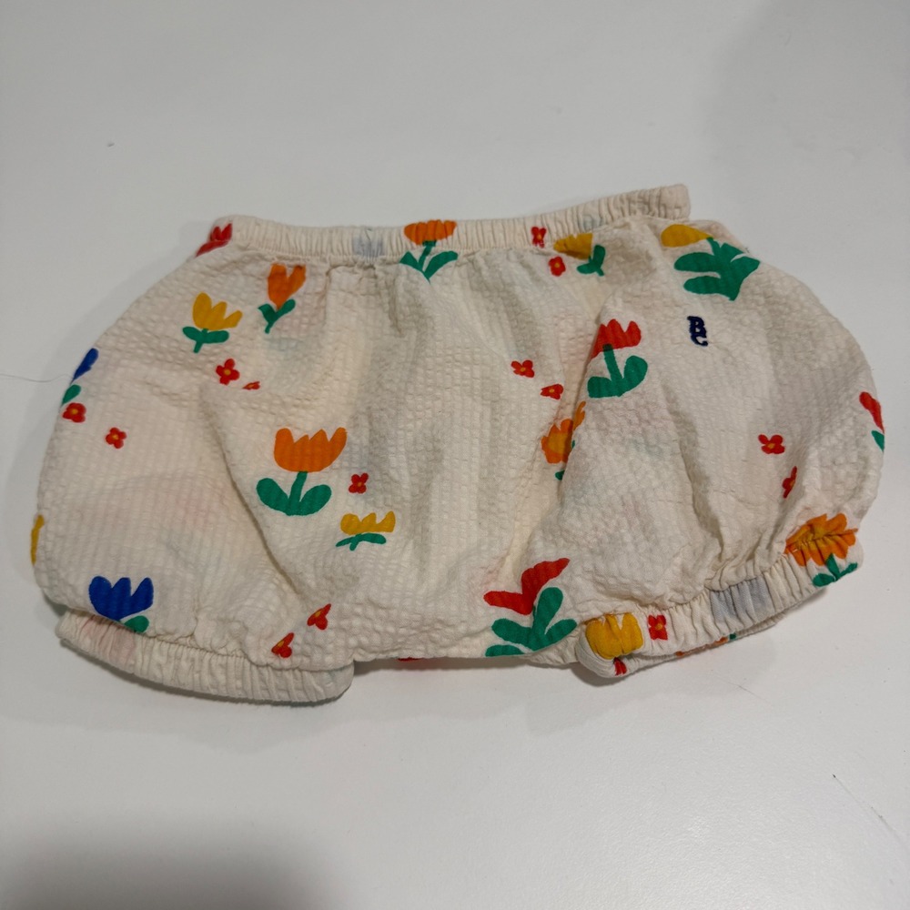 Bobo Choses Baby Floral Seersucker Bloomers Off White Multi Color 12M